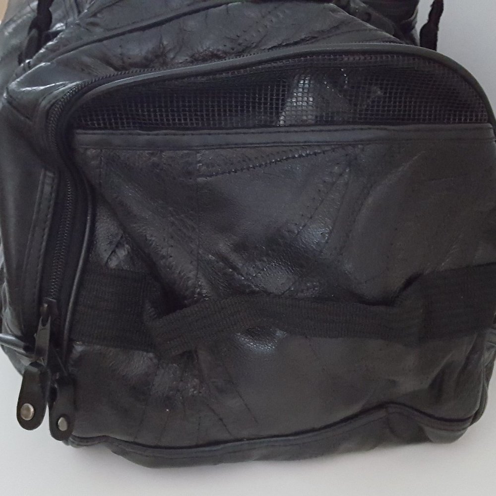 Patchwork Leather Duffle Bag Weekender Luggage *P… - image 7